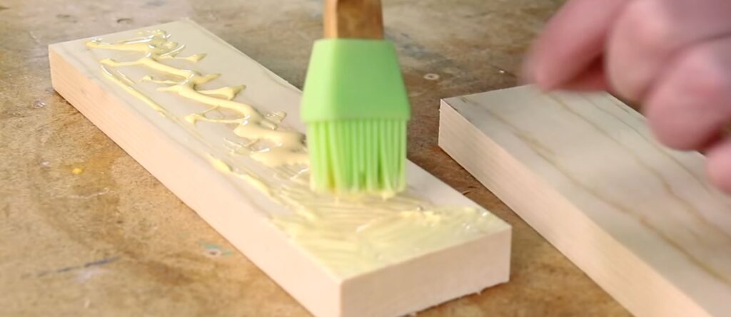 Applying Wood Glue with a silicon brush